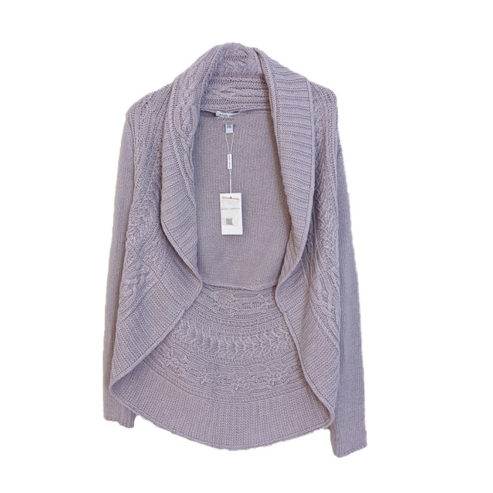 Autumn Cashmere Lavender Cable Drape Sweater sz S